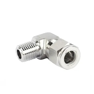 in Stock SS316L 6mm 8mm 10mm Double Ferrules and NPT Thread Male Elbow for Tube Stainless Steel Pipe Fitting