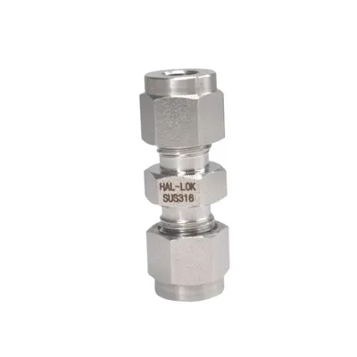 SS316 Stainless Steel Double Ferrules Compression Inch Tube Unions 1/16 to 1 1/2" Union Straight Stainless Steel Pipe Fitting