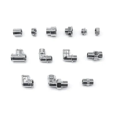 High Quality 1/2" - 2" Brass Straight Union Stainless Steel Pipe Fitting Chrome Plated for Water Pipe System