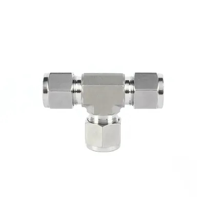 Factory Price Stainless Steel Inch Double Ferrule Union Tee for Tube Stainless Steel Pipe Fittings