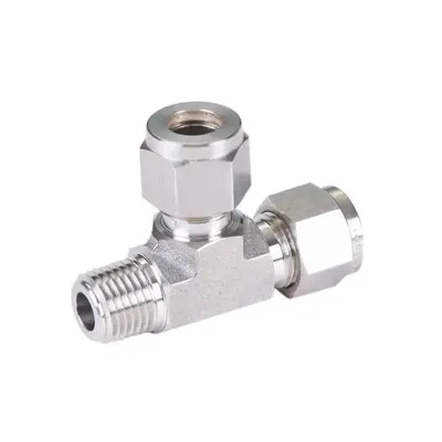 Swagelok Type Stainless Steel Tube Fitting 1/2′′ Od Tube Compression Tee 1/2′′ NPT Male Run Tee