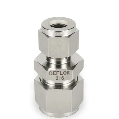 Double Ferrule for Metric Tube Twin Ferrule Ss 3/8 Inch X 1/4 Inch 316L 1/8"Od Instrumentation Compression Tube Reducing Stainless Steel Union