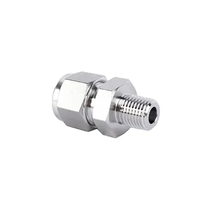 BSPT Male Tube Fitting Union Instrument Fitting Male Connector Union Compression Stainless Steel Pipe Fitting