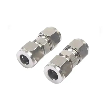 Ss Compression Union Tube Stainless Steel Pipe Fitting 1/4 3/8 1/2 Straight Union for Water Gas Oil