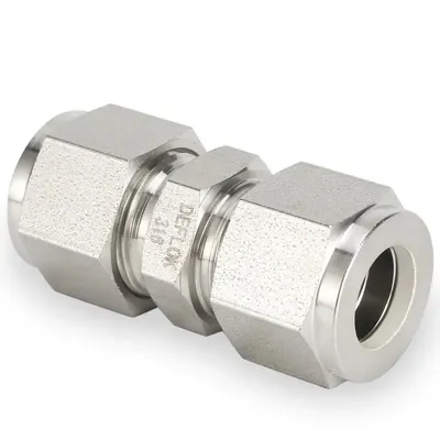 Instrumentation Tubing Union Fitting Tube to Tube Union Size 1/4" X 1/4" 6000psi 316 Stainless Steel Straight Union Connector