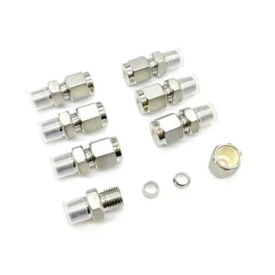 1/8" 1/4" 3/8" 1/2" Bsp Female Thread 6/8/10/12/14mm Od Tube Double Ferrule Compression Tube Union Connector Stainless Steel 304