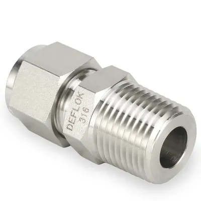 Tube Fitting Metal 316 Stainless Steel 3/8 Inch NPT 1/2 Compression Fitting Swagelok Male Connector Instrument Stainless Steel Fittings Tubing
