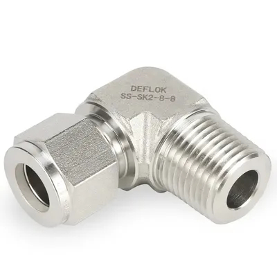 1/4"Od X 1/4"Male NPT 316 Stainless Steel Tube Stainless Steel Pipe Fittings Compression High Pressure Instrumentation 90 Male Elbow Connector