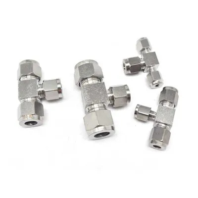 Instrument Double Ferrule Compression Fittings Connectors 1/8′′ to 1′′ Stainless Steel 304 Swagelok Equal Tee Pipe Fittings