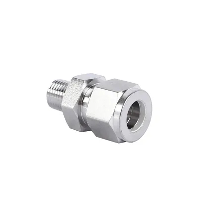 SS304 SS316 G NPT Thread Male Connector and Double Ferrule Tube Stainless Steel Pipe Fittings