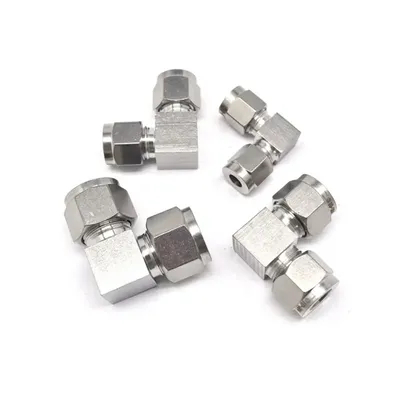 304 Stainless Steel Double Ferrule 90 Equal Elbow 6mm 8mm 10mm Tube Instrument Gas Source Oil Pipe Ferrule Joint Stainless Steel Pipe Fitting