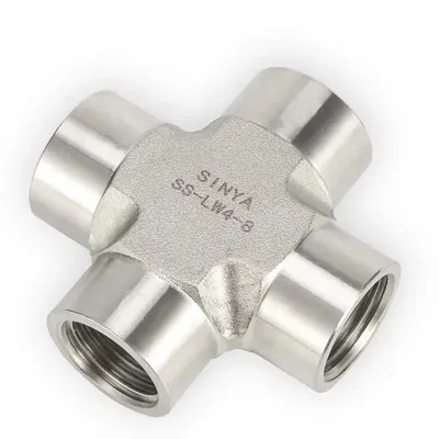 Cross Stainless Steel Pipe Fittings Cross Stainless Steel 316 Duplex Stainless Steel Pipe Fitting 3/4 316 Bsp Pipe Thread Fitting - Cross