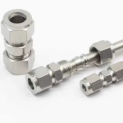 Inox Compression Fittings Stainless Steel Single/Double Ferrule Tube Straight Union Pipe Fitting
