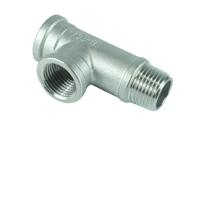 SS304 SS316 Female X Male X Male Pipe Fitting Tees Stainless Steel 304/316 Pipe Fitting Connector Fmf Threaded Reducing Tee