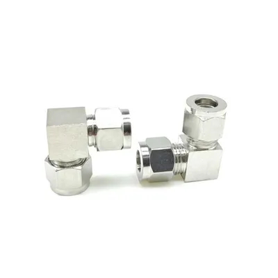 90 Degree Elbow Instrument Fittings Stainless Steel 1/8′′ 3/4′′ 6mm 8mm Tube Connector Hydraulic Tube Double Ferrule Union Elbow