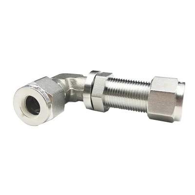 Good Quality Twin Ferrule Compression Tube Bulkhead Elbow for Connects Fractional Tube Stainless Steel Pipe Fitting