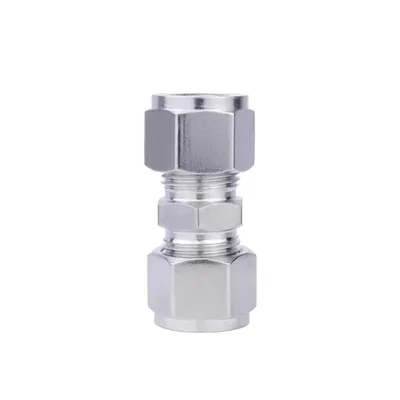 Stainless Steel Inch Double Ferrules Tube Fittings Straight Pipe Fitting Union