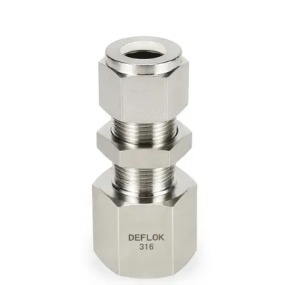 Compression Tube Fitting 3/8" Fnpt X 3/8" Tube Stainless Steel Double Nut Instrumentation Tube Fitting Bulkhead Female Connector