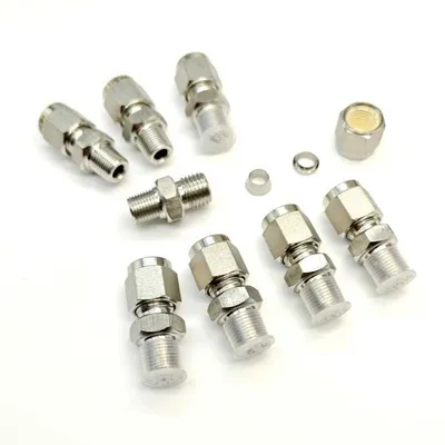 Stainless Hydraulic Fitting NPT Tube Od 1/8′′ 1/4′′3/8′′ 1/2′′ 4mm 6mm 8mm 10mm 12mm 14m to 1/2 NPT Male Connector Pipe Fitting