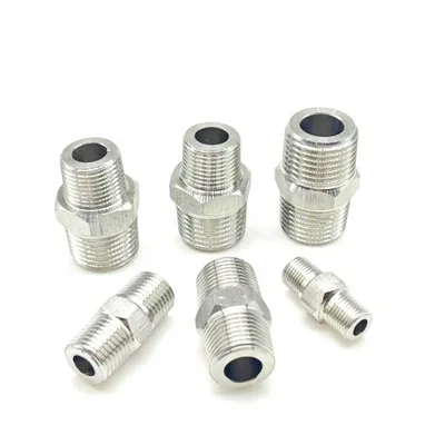 1/8-1/4 1/4-3/8 3/8-1/2 1/2-3/4 3/4-1′ 3/8-1/4 304 Stainless Steel Reducing Hex Nipple Male Pipe Fittings Connectors