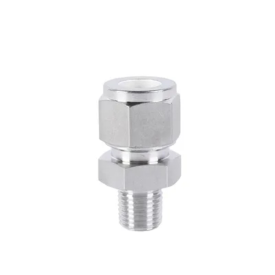 SS316L Compression Tube and Male Adapters Union Stainless Steel Pipe Fitting Double Ferrule Fittings Male Connector