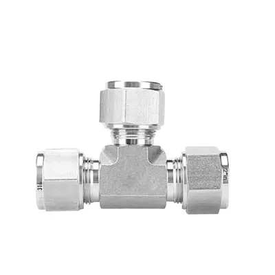 Swagelok Type Stainless Steel Compression Fitting SS316L 3/8′′ Tube Od Double Ferrule Equal Tee Union